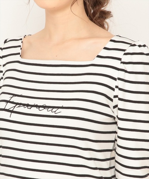 WILLSELECTION(ウィルセレクション)の「ロゴ刺繍パワショルスリーブカットソー(Tシャツ/カットソー・レディース・アイボリー/ホワイト系その他/チャコールグレー・MEDIUM)」の17枚目の写真