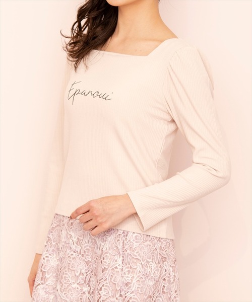 WILLSELECTION(ウィルセレクション)の「ロゴ刺繍パワショルスリーブカットソー(Tシャツ/カットソー・レディース・アイボリー/ホワイト系その他/チャコールグレー・MEDIUM)」の14枚目の写真