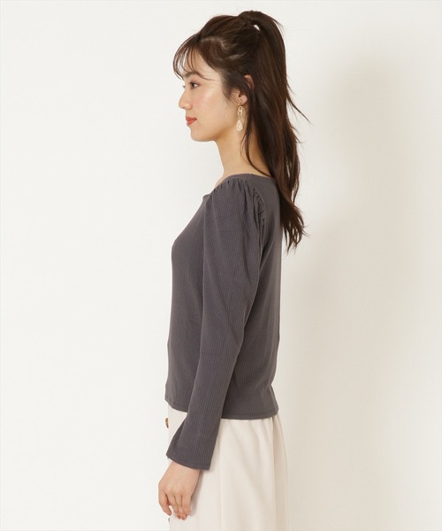 WILLSELECTION(ウィルセレクション)の「ロゴ刺繍パワショルスリーブカットソー(Tシャツ/カットソー・レディース・アイボリー/ホワイト系その他/チャコールグレー・MEDIUM)」の20枚目の写真