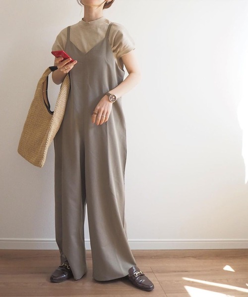 SUGAR BISKET（シュガービスケット）の「前後2Wayキャミサロペット（サロペット/オーバーオール・レディース・ブラック/ダークグレー/ベージュ/オリーブ/ネイビー・L/M）」の11枚目の写真