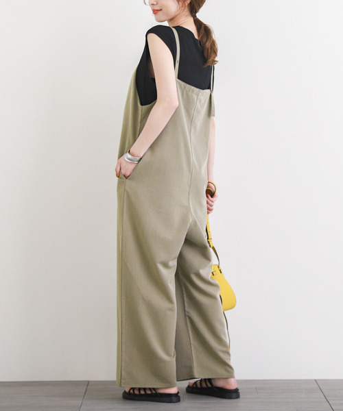 SUGAR BISKET（シュガービスケット）の「前後2Wayキャミサロペット（サロペット/オーバーオール・レディース・ブラック/ダークグレー/ベージュ/オリーブ/ネイビー・L/M）」の21枚目の写真