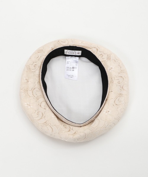 axes femme（アクシーズファム）の「レース×チェック柄ベレー（ハンチング/ベレー帽・レディース・サックスブルー/キナリ/ブラック・MEDIUM）」の11枚目の写真