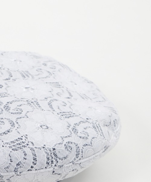 axes femme（アクシーズファム）の「レース×チェック柄ベレー（ハンチング/ベレー帽・レディース・サックスブルー/キナリ/ブラック・MEDIUM）」の15枚目の写真