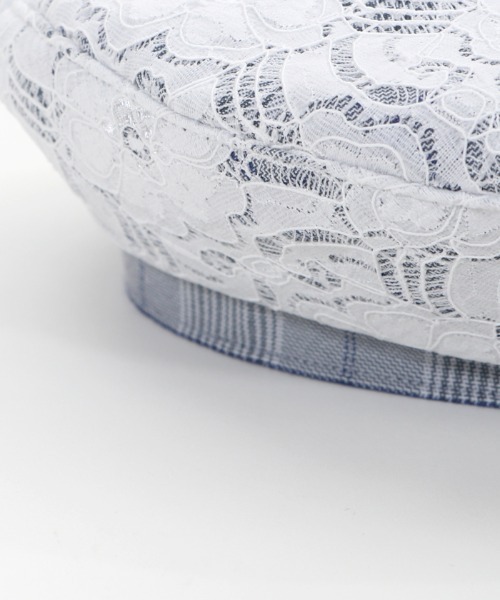 axes femme（アクシーズファム）の「レース×チェック柄ベレー（ハンチング/ベレー帽・レディース・サックスブルー/キナリ/ブラック・MEDIUM）」の16枚目の写真