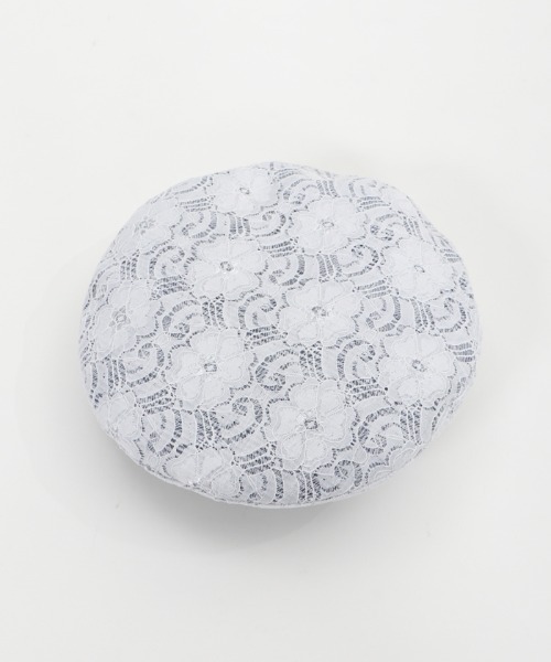 axes femme（アクシーズファム）の「レース×チェック柄ベレー（ハンチング/ベレー帽・レディース・サックスブルー/キナリ/ブラック・MEDIUM）」の18枚目の写真