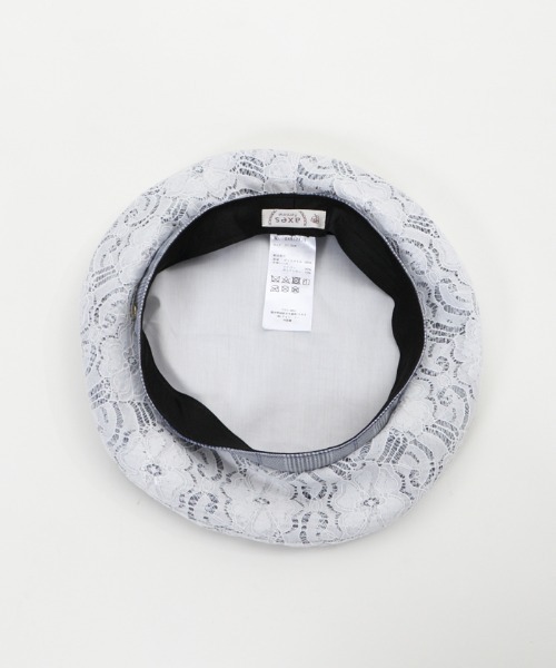 axes femme（アクシーズファム）の「レース×チェック柄ベレー（ハンチング/ベレー帽・レディース・サックスブルー/キナリ/ブラック・MEDIUM）」の19枚目の写真