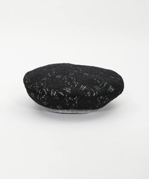 axes femme（アクシーズファム）の「レース×チェック柄ベレー（ハンチング/ベレー帽・レディース・サックスブルー/キナリ/ブラック・MEDIUM）」の20枚目の写真