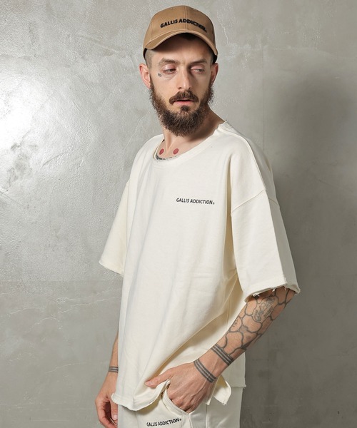 GALLIS ADDICTION（ガリスアディクション）の「GA SUMMER-FLEECE SET UP（TOPS）/Tシャツ（Tシャツ/カットソー・メンズ・ブラック/ナチュラル・FREE）」の6枚目の写真