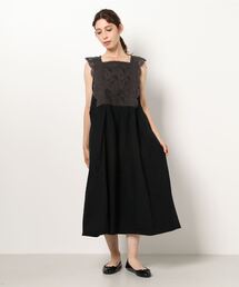 Samansa Mos2 | 胸元レース貼りノースリワンピース(ワンピース)