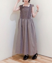 Samansa Mos2 | 胸元レース貼りノースリワンピース(ワンピース)