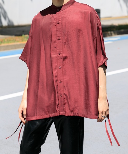 Adoon plain(アドーンプレーン)の「【Adoon plain】 サイドデザインシャツ(シャツ/ブラウス・メンズ・ホワイト/オレンジ/ボルドー・MEDIUM/LARGE)」の1枚目の写真