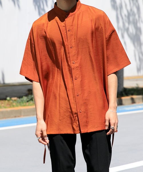 Adoon plain(アドーンプレーン)の「【Adoon plain】 サイドデザインシャツ(シャツ/ブラウス・メンズ・ホワイト/オレンジ/ボルドー・MEDIUM/LARGE)」の3枚目の写真