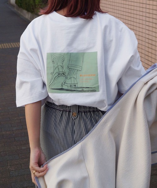 CONVERSE（コンバース）の「コンバースバックプリントTシャツ（Tシャツ/カットソー・レディース・その他1/ホワイト/その他2/ブラック・FREE）」の2枚目の写真