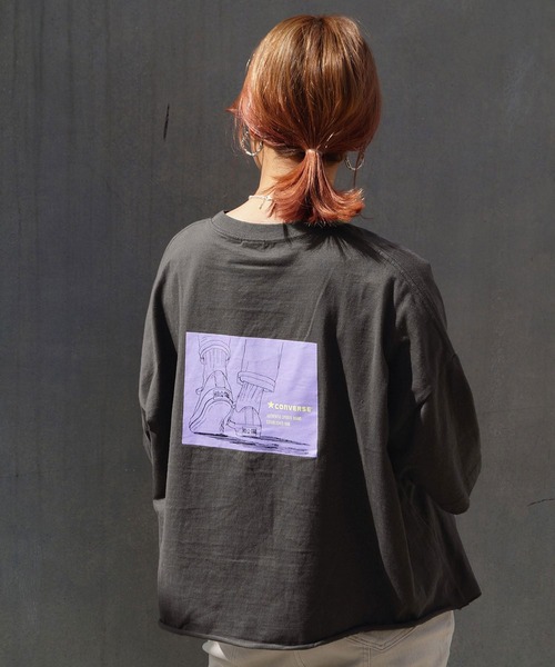 CONVERSE（コンバース）の「コンバースバックプリントTシャツ（Tシャツ/カットソー・レディース・その他1/ホワイト/その他2/ブラック・FREE）」の3枚目の写真