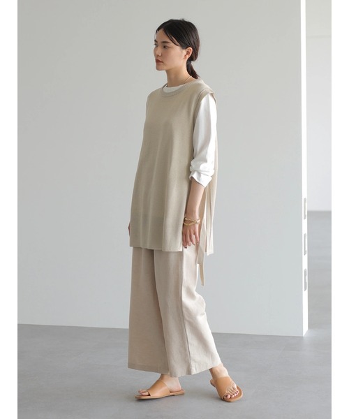 AMERICAN HOLIC（アメリカンホリック）の「サイドリボンニットベスト（ベスト・レディース・ブラック/ライトベージュ・FREE）」の12枚目の写真