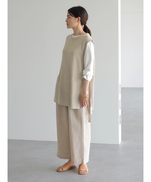 AMERICAN HOLIC（アメリカンホリック）の「サイドリボンニットベスト（ベスト・レディース・ブラック/ライトベージュ・FREE）」の13枚目の写真