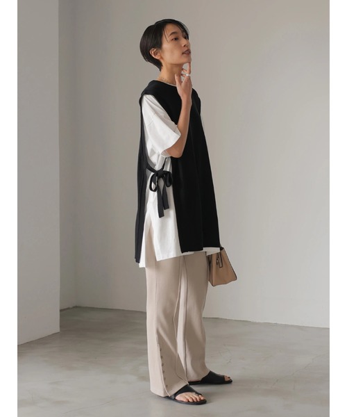 AMERICAN HOLIC（アメリカンホリック）の「サイドリボンニットベスト（ベスト・レディース・ブラック/ライトベージュ・FREE）」の18枚目の写真