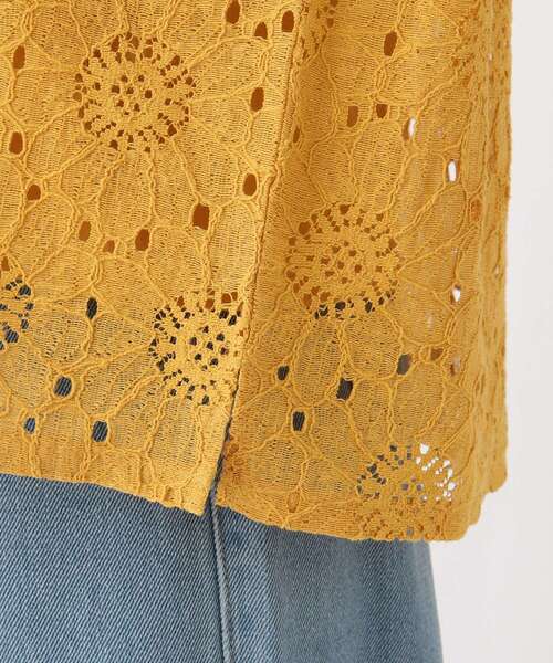Cutie Blonde（キューティーブロンド）の「◆【S-L】フラワーレースプルオーバー（Tシャツ/カットソー・レディース・ネイビー/ダークグリーン/マスタード/オフホワイト・01/02/03）」の10枚目の写真