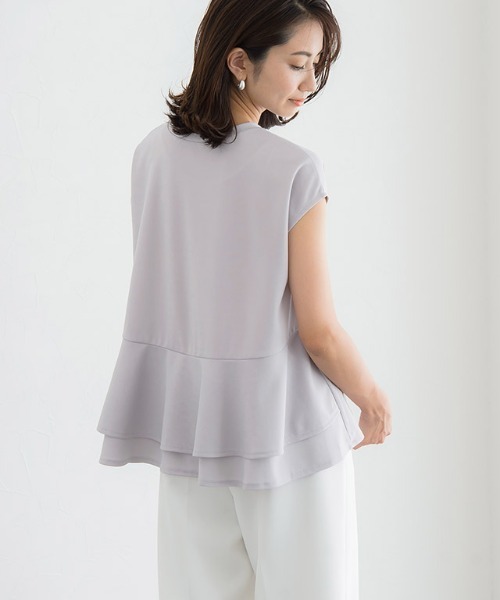 バックフレアフレンチTブラウス