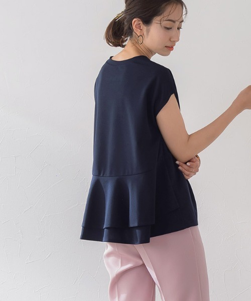 バックフレアフレンチTブラウス