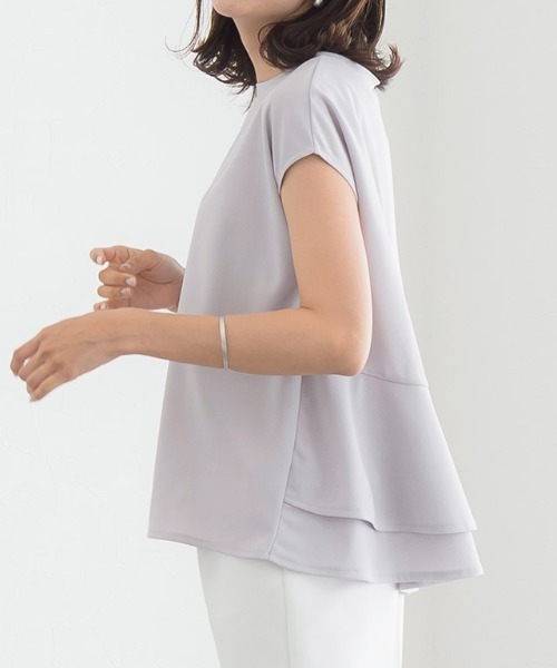 バックフレアフレンチTブラウス
