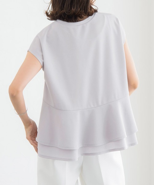 バックフレアフレンチTブラウス