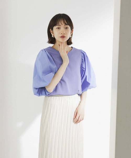 KBF（ケイビーエフ）の「バルーンBIGスリーブプルオーバー（Tシャツ/カットソー・レディース・ホワイト/ブルー/ブラック・ONE）」の21枚目の写真