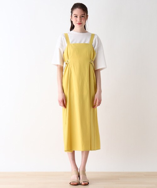 Cutie Blonde（キューティーブロンド）の「◆【S-L】サイドバックルジャンスカ（スカート・レディース・ライトベージュ/マスタード/ブラック・01/02/03）」の4枚目の写真