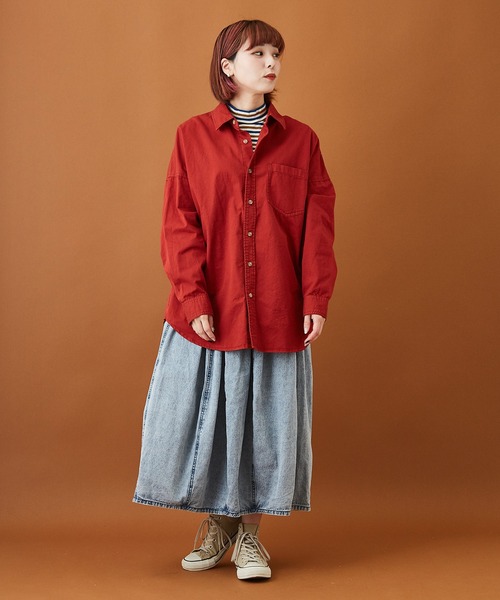 CUBE SUGAR(キューブシュガー)の「ショートスラブフライス ボーダー 長袖 ハイネック(Tシャツ/カットソー・レディース・モカ/ブラック×ホワイト/ホワイト系その他/ブラウン系その他/パープル系その他/グレー×ホワイト・M)」の12枚目の写真