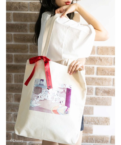Honey Salon(ハニーサロン)の「101/プリントトートバッグ(トートバッグ・レディース・ブラック/ナチュラル・FREE)」の1枚目の写真