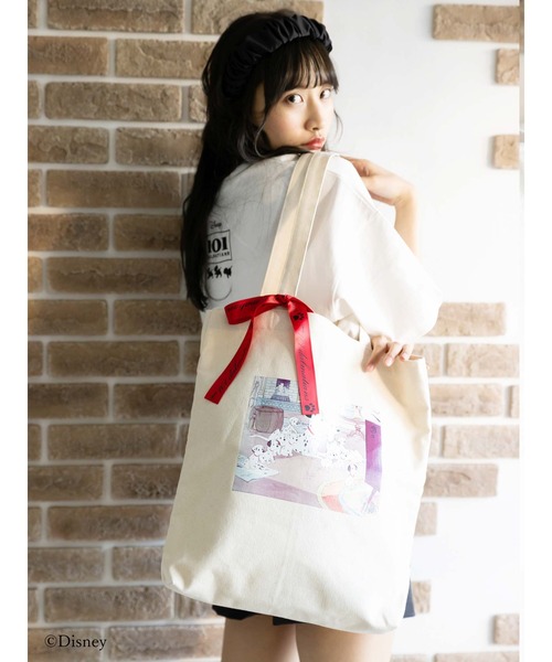 Honey Salon(ハニーサロン)の「101/プリントトートバッグ(トートバッグ・レディース・ブラック/ナチュラル・FREE)」の5枚目の写真