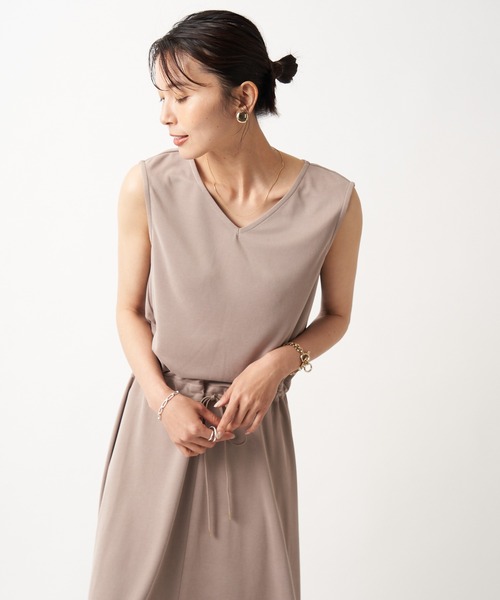 RIVE DROITE（リヴドロワ）の「カノコロングワンピース（ワンピース・レディース・ブラック/ベージュ/ボルドー・FREE）」の7枚目の写真