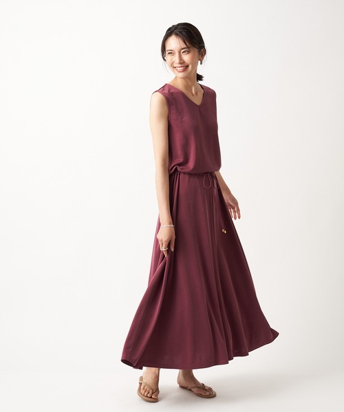 RIVE DROITE（リヴドロワ）の「カノコロングワンピース（ワンピース・レディース・ブラック/ベージュ/ボルドー・FREE）」の5枚目の写真