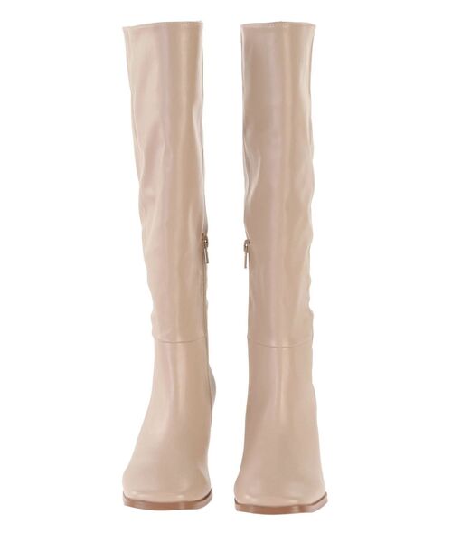 MERCURYDUO（マーキュリーデュオ）の「フェイクレザーミドルブーツ（ブーツ・レディース・ブラック/ベージュ・36/38）」の3枚目の写真