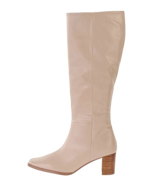 MERCURYDUO（マーキュリーデュオ）の「フェイクレザーミドルブーツ（ブーツ・レディース・ブラック/ベージュ・36/38）」の4枚目の写真