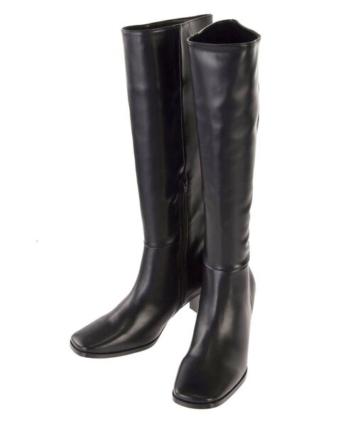 MERCURYDUO（マーキュリーデュオ）の「フェイクレザーミドルブーツ（ブーツ・レディース・ブラック/ベージュ・36/38）」の8枚目の写真