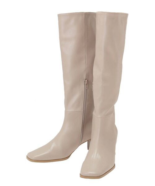 MERCURYDUO（マーキュリーデュオ）の「フェイクレザーミドルブーツ（ブーツ・レディース・ブラック/ベージュ・36/38）」の10枚目の写真