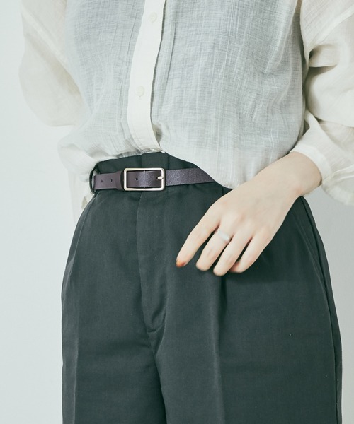 VIS（ビス）の「20mm幅スクエアバックルベーシックベルト（ベルト・レディース・ダークブラウン/ブラック/シルバー系その他・FREE）」の3枚目の写真