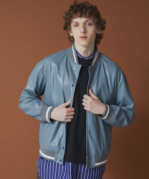 テットオム TETE HOMME ファー付きレザージャケット 5 シワ加工