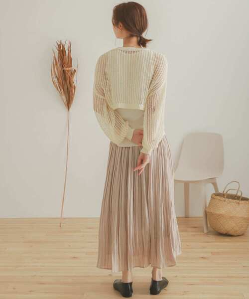 SENSE OF PLACE by URBAN RESEARCH（センスオブプレイスバイアーバンリサーチ）の「ショートメッシュセットプルオーバー（ニット/セーター・レディース・ブラック/ベージュ/アイボリー・ONE）」の21枚目の写真