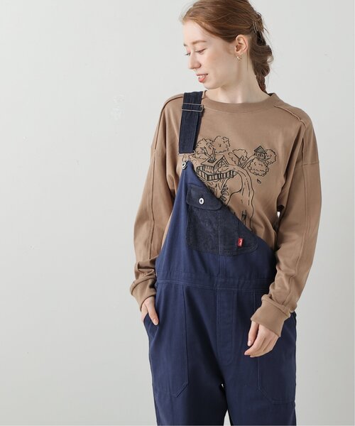 DOUBLE NAME（ダブルネーム）の「TREE HOUSE恐竜刺しゅうロンTEE（Tシャツ/カットソー・レディース・ベージュ/ブラウン/オフホワイト/スミクロ・FREE）」の4枚目の写真