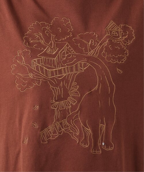 DOUBLE NAME（ダブルネーム）の「TREE HOUSE恐竜刺しゅうロンTEE（Tシャツ/カットソー・レディース・ベージュ/ブラウン/オフホワイト/スミクロ・FREE）」の16枚目の写真