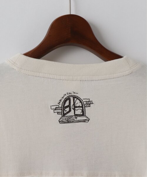 DOUBLE NAME（ダブルネーム）の「TREE HOUSE恐竜刺しゅうロンTEE（Tシャツ/カットソー・レディース・ベージュ/ブラウン/オフホワイト/スミクロ・FREE）」の7枚目の写真