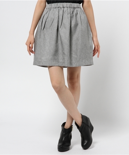 mystic（ミスティック）の「ハリ感ギャザースカート（スカート・レディース・グリーン/ピンク/ブラック/ライトグレー・ﾌﾘ-）」の3枚目の写真