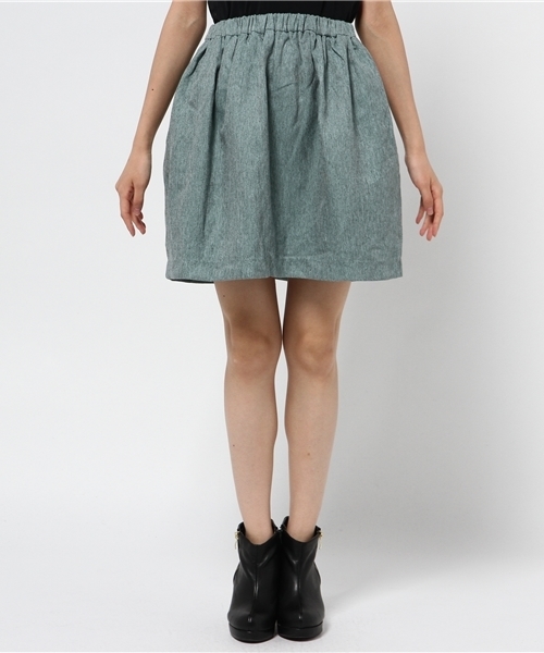 mystic（ミスティック）の「ハリ感ギャザースカート（スカート・レディース・グリーン/ピンク/ブラック/ライトグレー・ﾌﾘ-）」の5枚目の写真