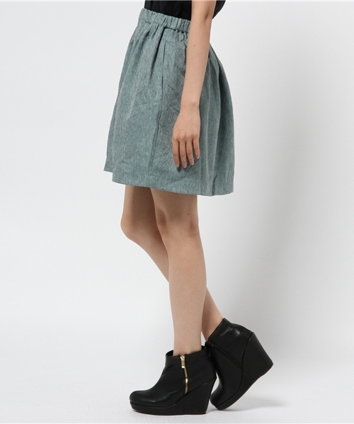 mystic（ミスティック）の「ハリ感ギャザースカート（スカート・レディース・グリーン/ピンク/ブラック/ライトグレー・ﾌﾘ-）」の6枚目の写真