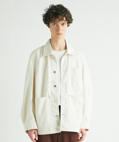 Name.（ネーム）の「【Name.】DENIM COVERALLS（デニムジャケット・メンズ・アイボリー/インディゴブルー・1/0）」の6枚目の写真