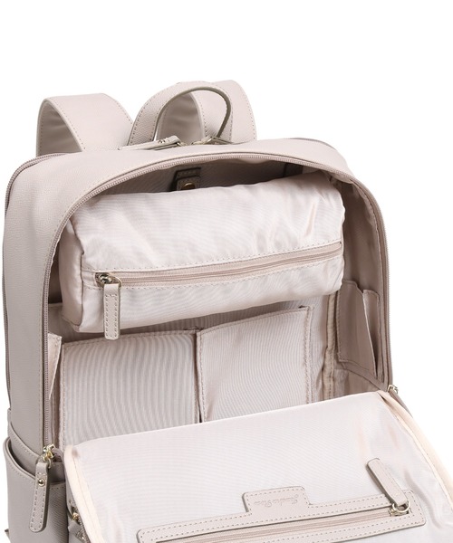 【未使用】ジュエルナローズ リモハピ2 リュック ライトグレー リモハピ2 フェイクレザー リュックサック 15.6インチPC / B4サイズ
