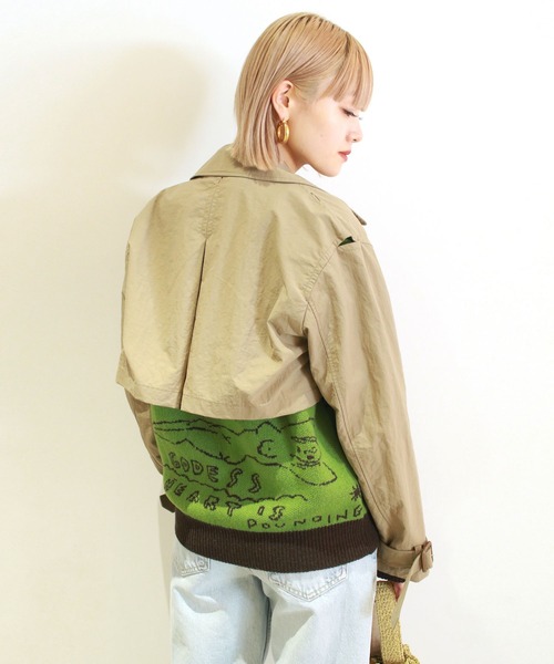 G.V.G.V.(ジーヴィージーヴィー)の「LAYERED TRENCH COAT(トレンチコート・レディース・ベージュ/ネイビー・36/34)」の7枚目の写真