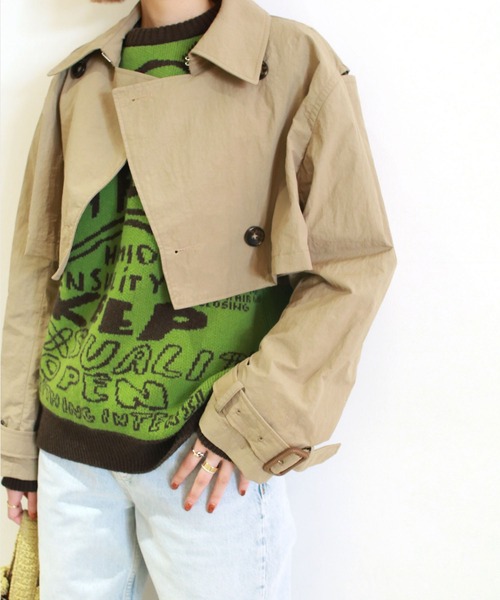 G.V.G.V.(ジーヴィージーヴィー)の「LAYERED TRENCH COAT(トレンチコート・レディース・ベージュ/ネイビー・36/34)」の8枚目の写真